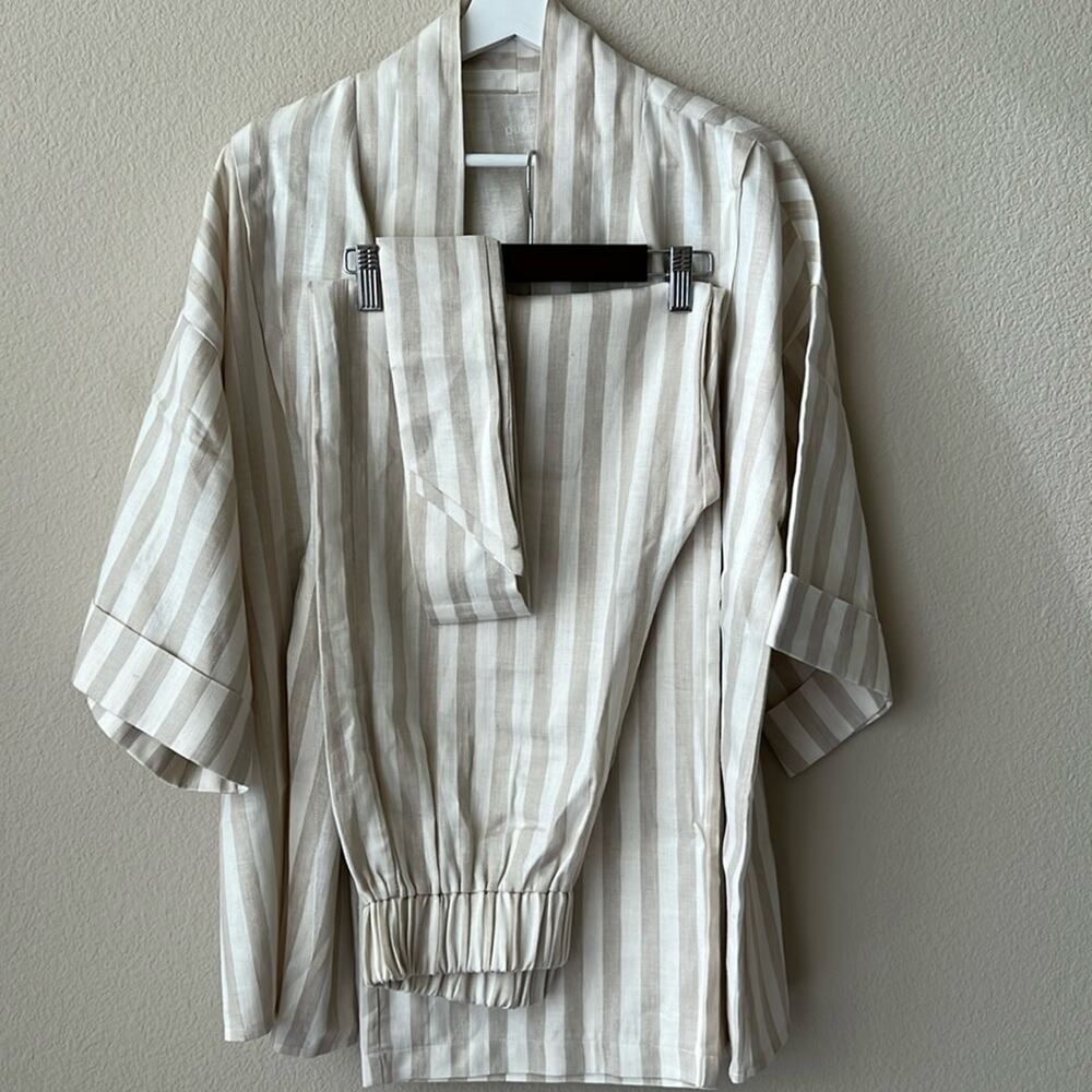 NWOT %100 European Linen Shirt Dress/ Kimono and Trousers in Size Small
